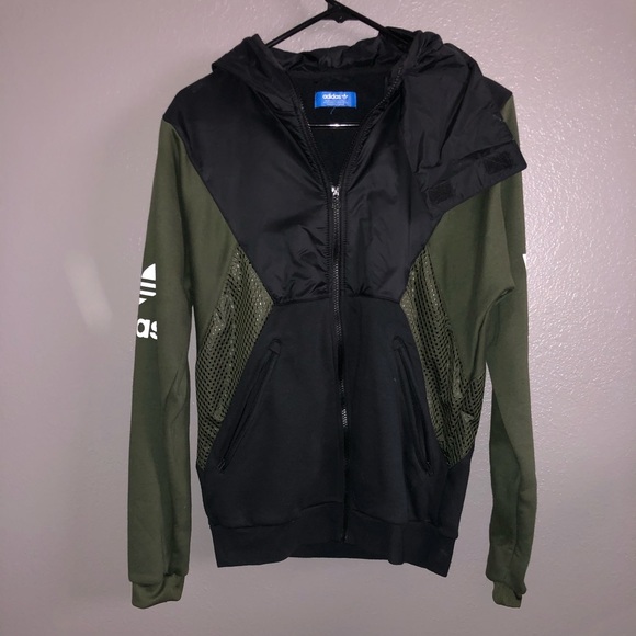 adidas army green hoodie